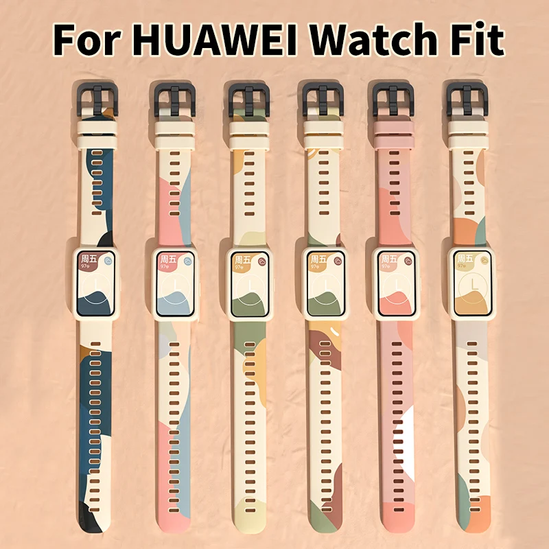 

Ремешок силиконовый для Honor Band 6, цветной сменный Браслет Для Huawei Fit, аксессуары для наручных часов