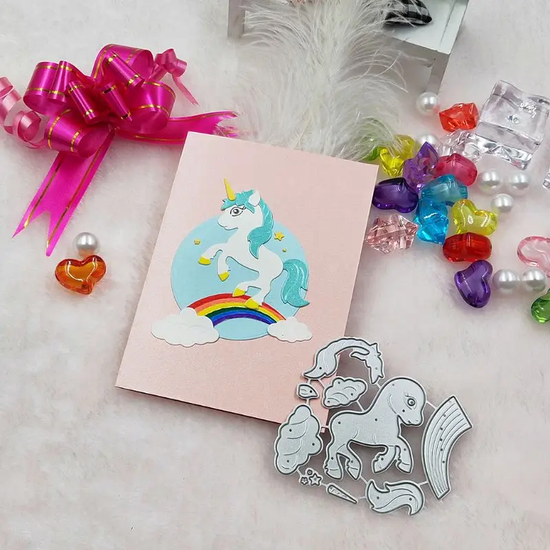 &quotЛошадка Радуга&quot металлический Трафаретный вырубной штамп трафарет для