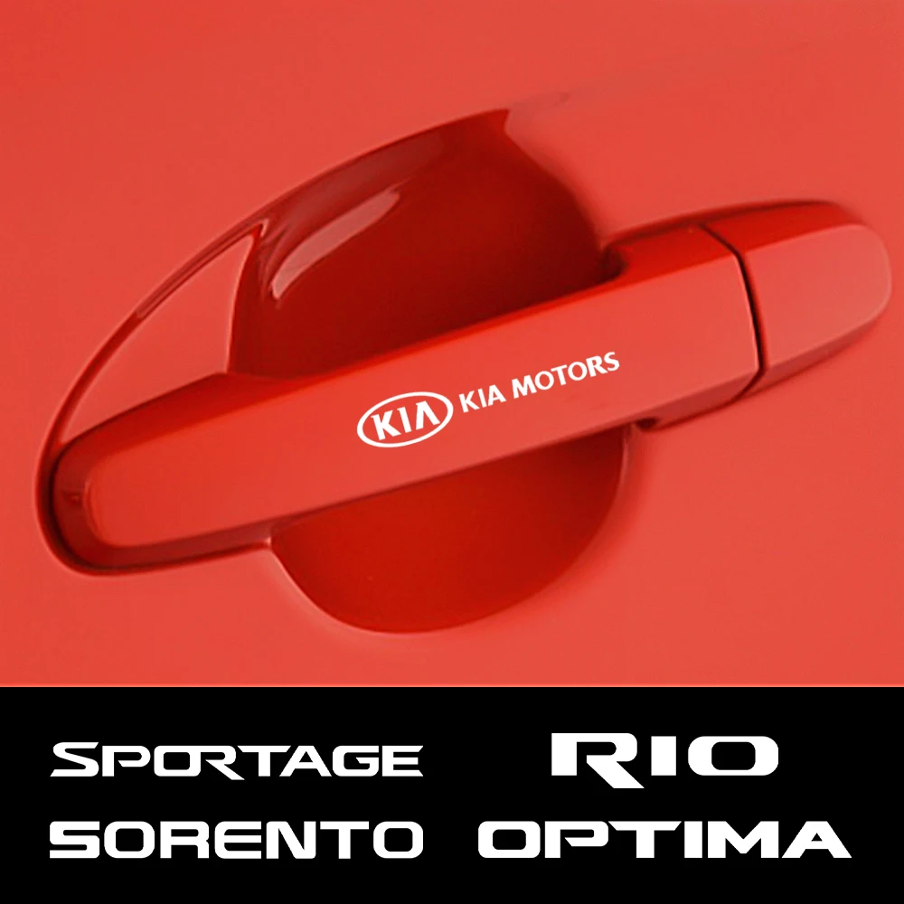 4 шт. наклейки на дверные ручки Kia Sportage Rio K2 Optima Sorento Picanto Ceed Forte Cadenza K9|Наклейки