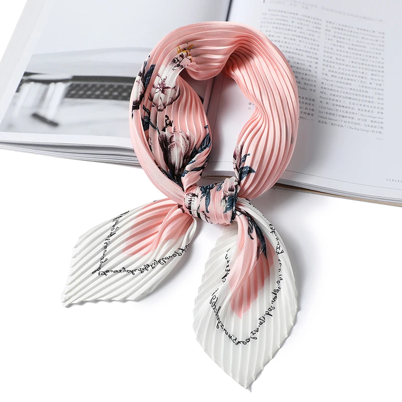 Small Scarf Hair Silk Square Lady Neck Shawl Head Wraps for Women Luxury Brand Designer Bandana Headkerchief Print Hijab |
