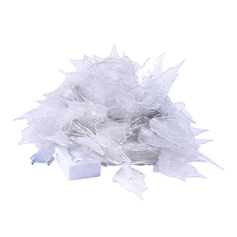 Светодиодные красивые прозрачные в форме листа светящаяся гирлянда на