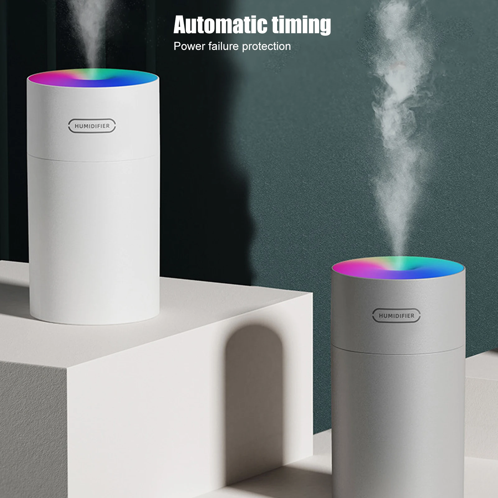 

270ml USB Air Humidifier Mini Desktop Car Humidifier with Colorful Light for Home Office Bedroom Water Diffuser