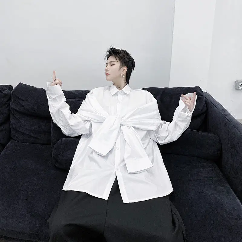 IEFB/мужская одежда нишевый дизайн с четырьмя рукавами Мужская рубашка в японском