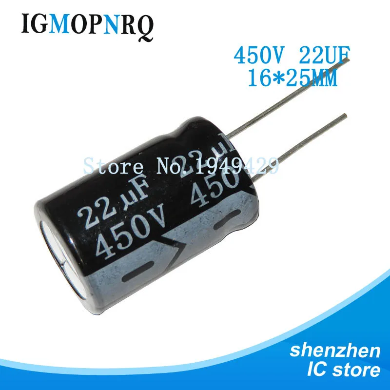 10 шт. высокое качество 450V22UF 16x25 мм 22 мкФ 450V 16*25 электролитический конденсатор |