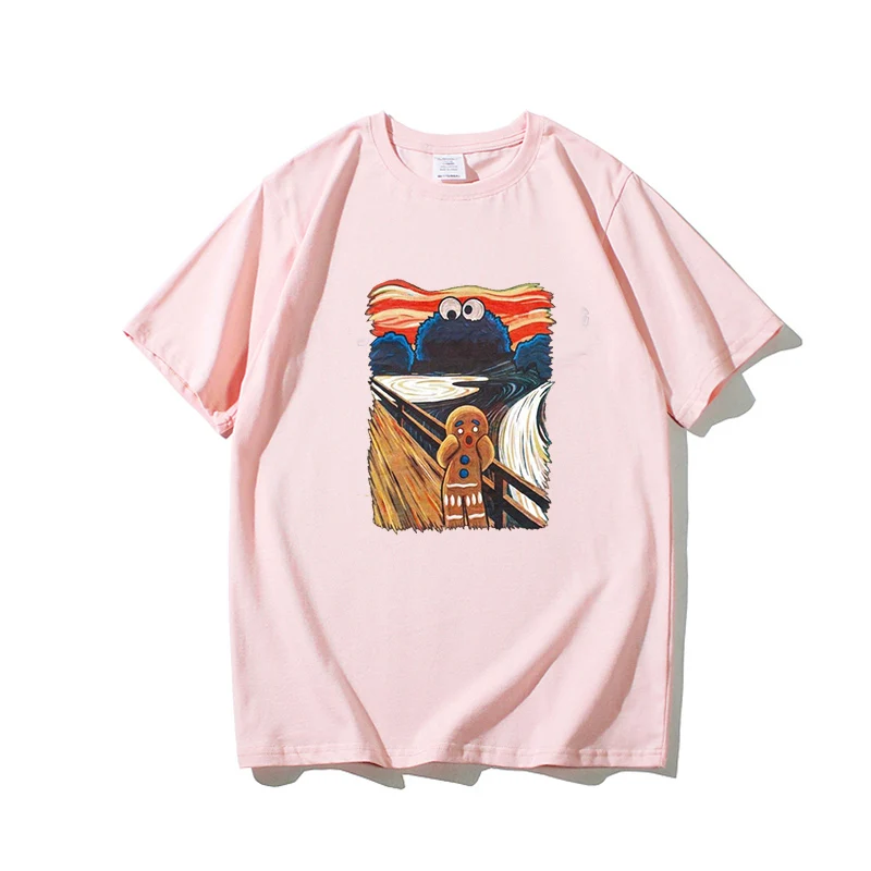 funny paint pink Графическая женская футболка, футболки, эстетическая одежда ulzzang, Корейская одежда для женщин, мультяшный аниме, забавный стиль, женская футболка - Цвет: funny paint pink