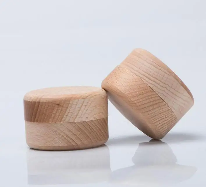 DHL50pcs Small Round Wooden Storage Box Ring Box Vintage decorative Natural Craft Jewelry Case Wedding Accessories