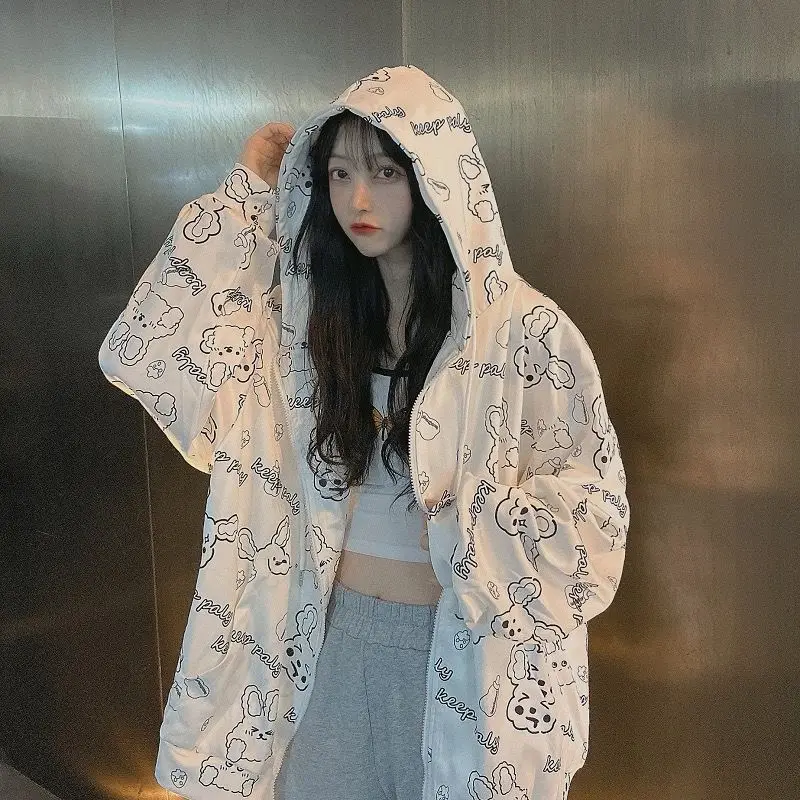 

Autumn and winter women's clothing 2021 new printed hoodie female student tide ins Korean version loose hooded Harajuku clothes