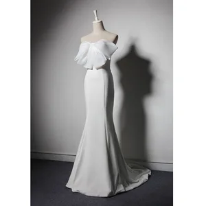 Благородный китайский чонсам со шлейфом халат с открытыми плечами длинное облегающее элегантное свадебное платье банкетные платья Qipao Vestidos De Festa