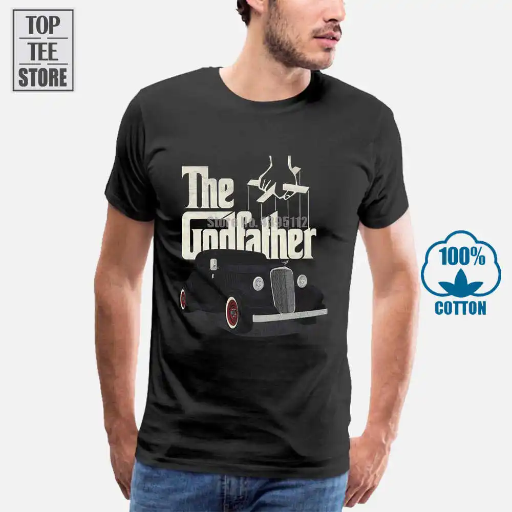 Удобная брендовая мужская Классическая футболка с логотипом Godfather и принтом Mafia