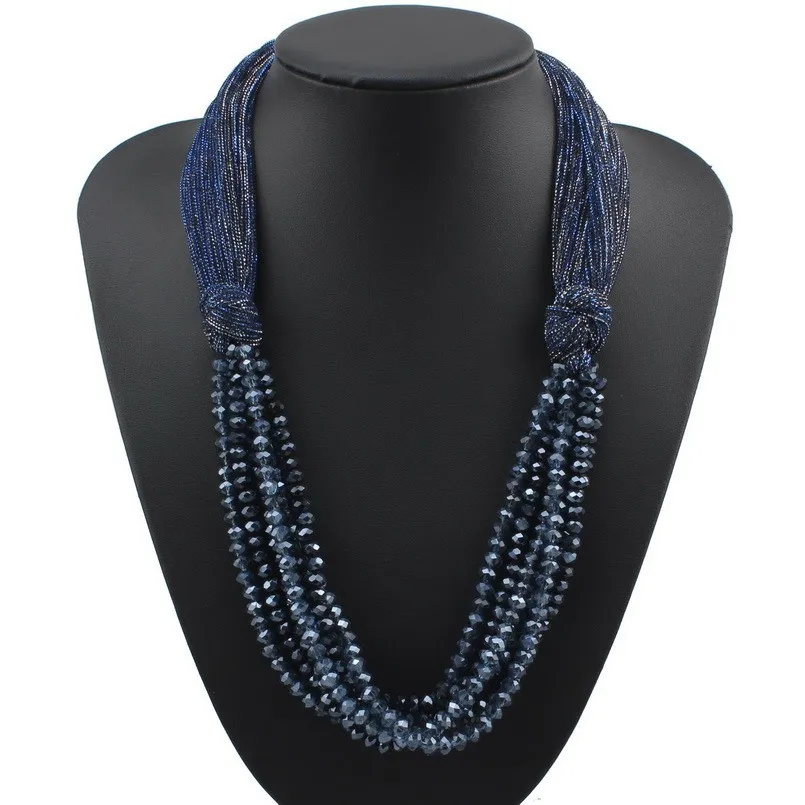 Женское колье с цепочкой из бисера Florosy вечернее ожерелье ручной работы