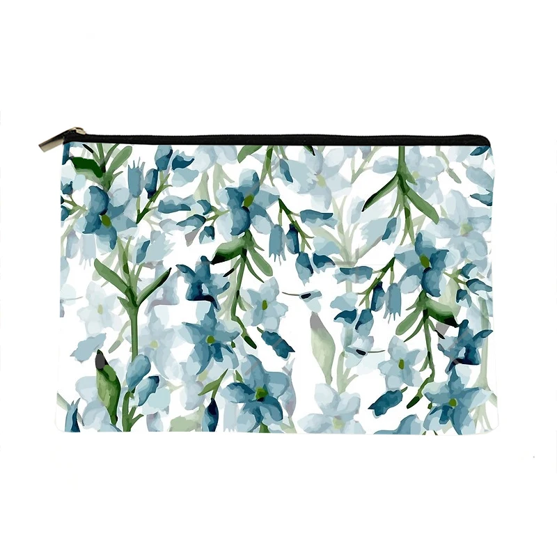 

Женская косметичка с голубыми веточками и принтом, Модный женский органайзер для косметики, сумка для путешествий, красочная сумка для хран...