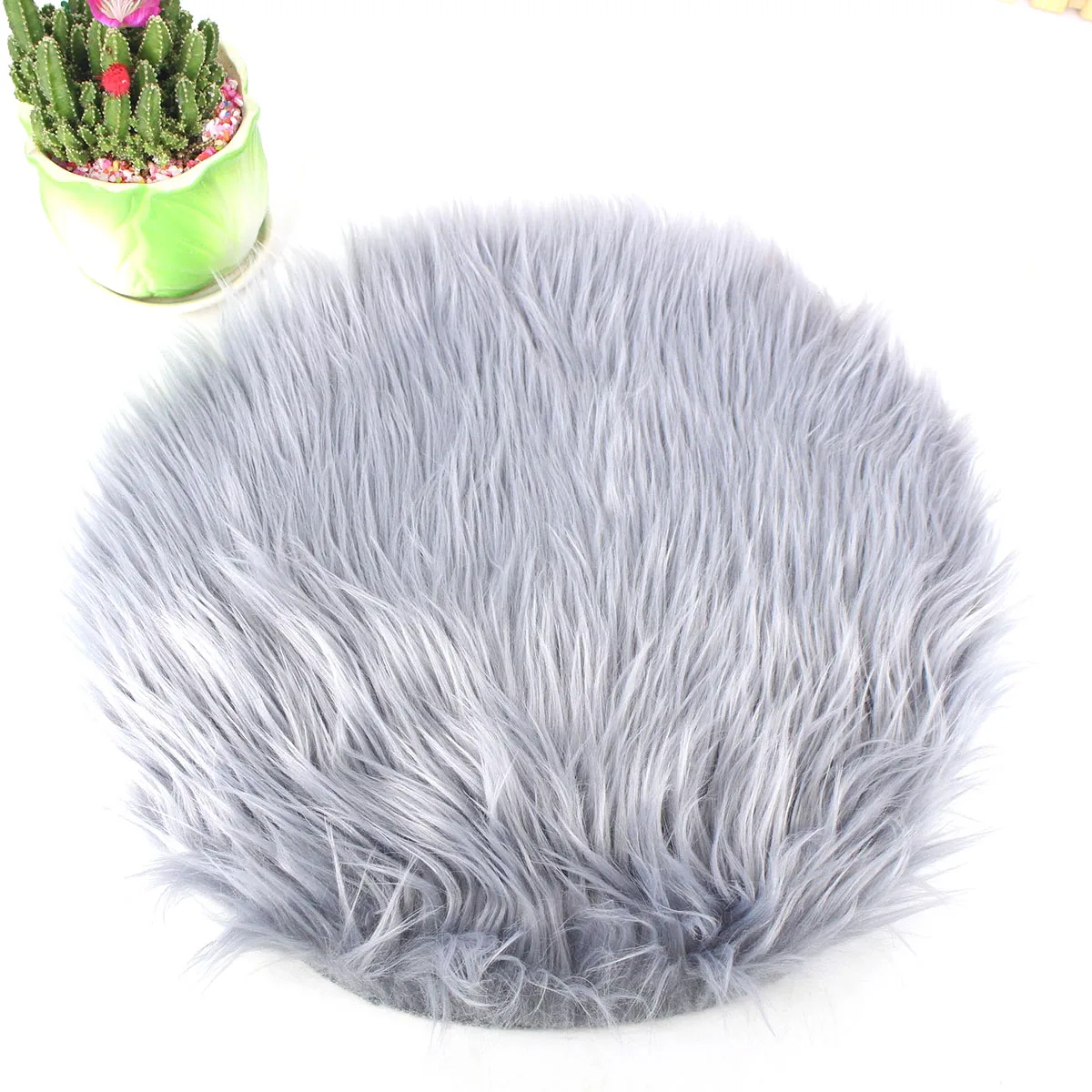 Круглый ковер из искусственного меха мягкие пушистые противоскользящие кресло