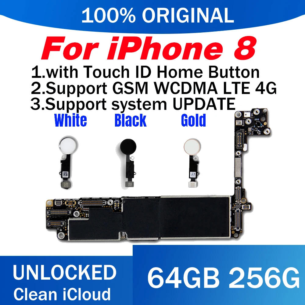 Материнская плата для IPhone 8 64 ГБ оригинальная материнская черная сенсорная