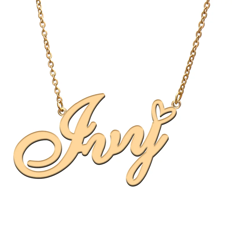 

Ivy Name Tag Necklace Personalized Pendant Jewelry Gifts for Mom Daughter Girl Friend Birthday Christmas Party Present