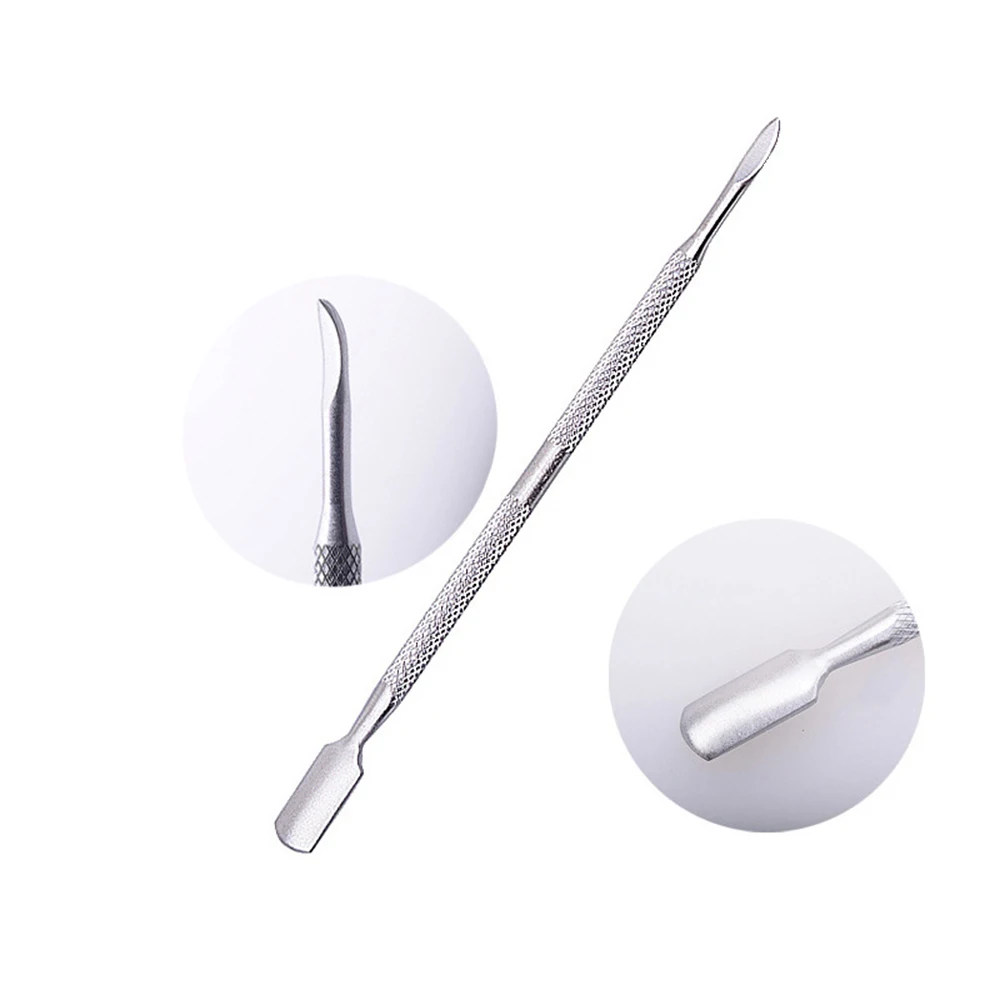 

4PCS Sided Stainless Steel Metal Cuticle Dead Skin Pusher Trimmer Remover Push Finger Tip Nail Art Manicure Pedicure Care Tool