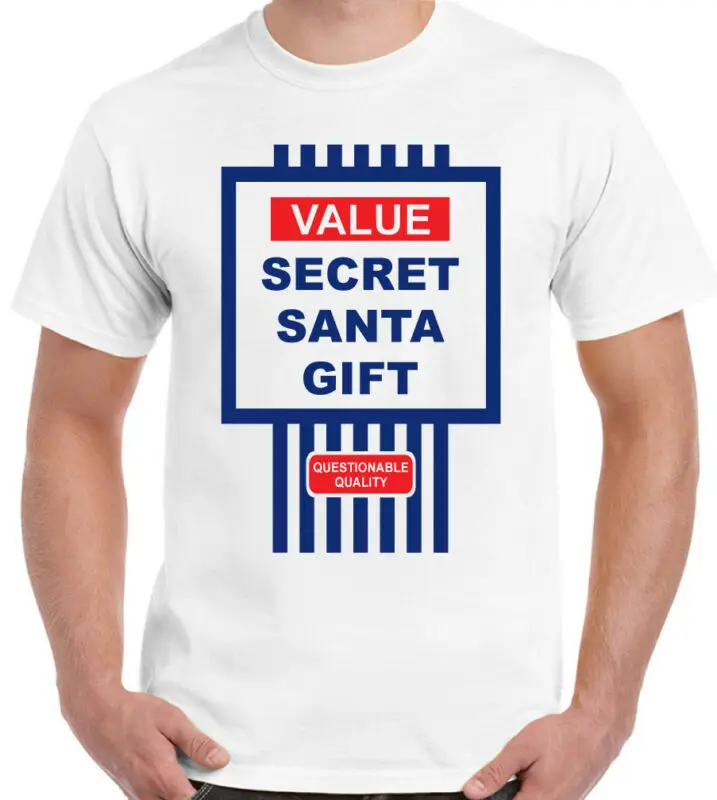 Tesco value secret style Friend Gift-Fun Christmas t shirt man |