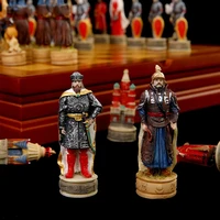 chess set medieval knight war theme toy puzzle game multiplayer party luxury hand painted resin character luxury gift collection