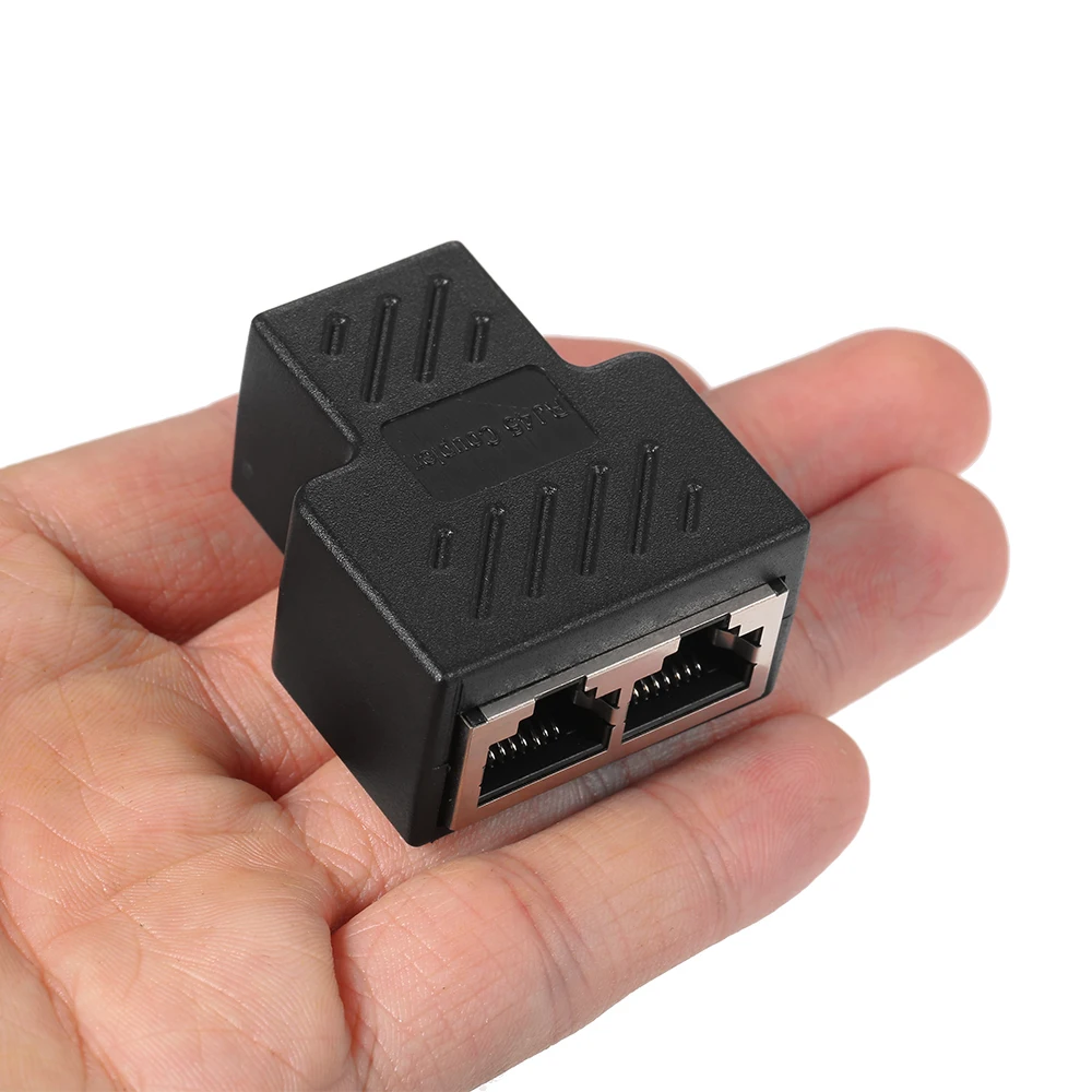 Переходник-Разветвитель RJ45 1-2 гнездовых порта для CAT 5/CAT 6/CAT 7 LAN Ethernet разъем
