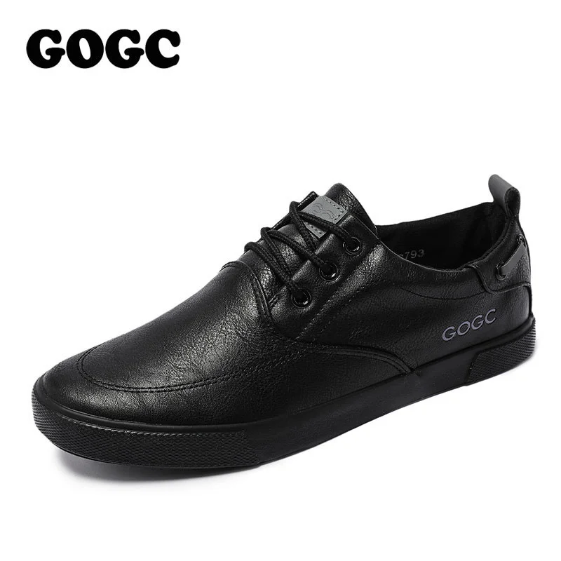 

Мужские кожаные кроссовки GOGC, повседневная обувь из искусственной кожи, лоферы, весна 2021