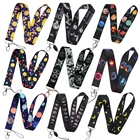 Ремешок на шею YL505 в виде планеты и Луны для ключей, брелок для ID-Карты, USB-держатель для телефона, подвесной шнурок сделай сам