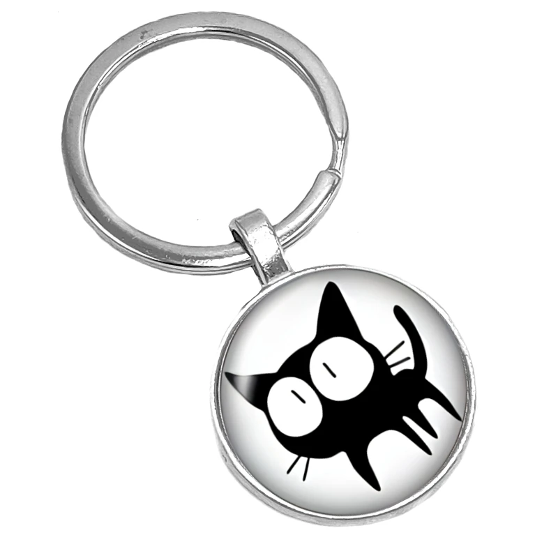 Новинка 2020 Лидер продаж забавный стеклянный брелок с забавным рисунком кота