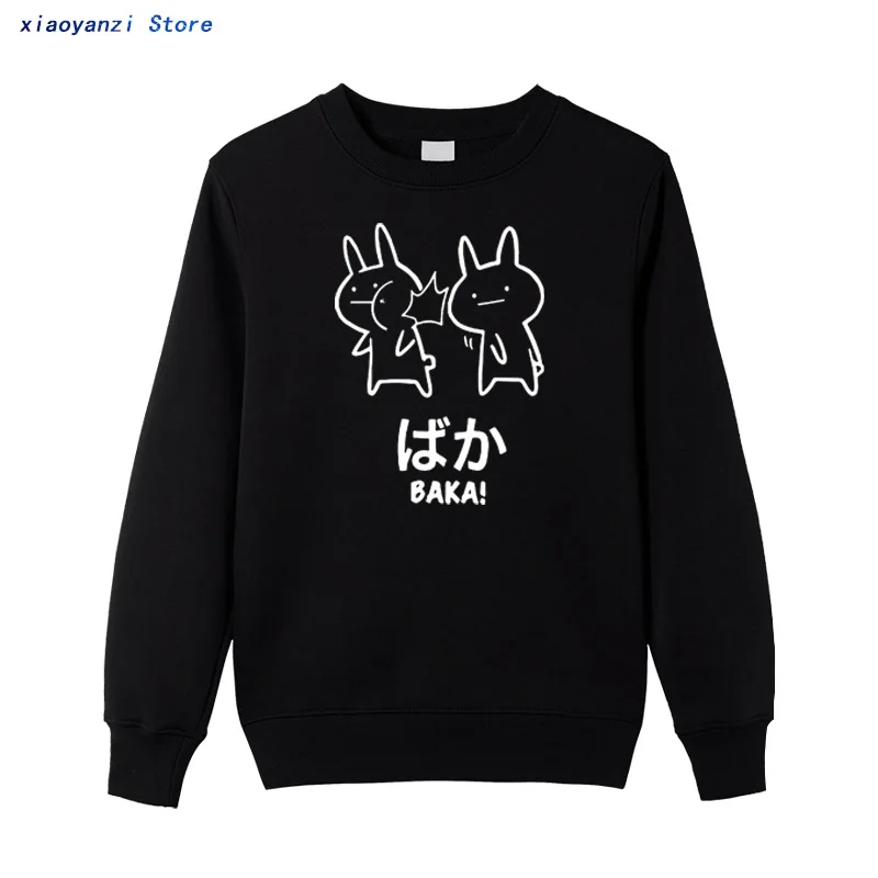 

Baka Rabbit Slap men sweatshirts Anime Japanese Cute unisex hoodies Cotton O-neck women Novelty Cute Japan pullovers