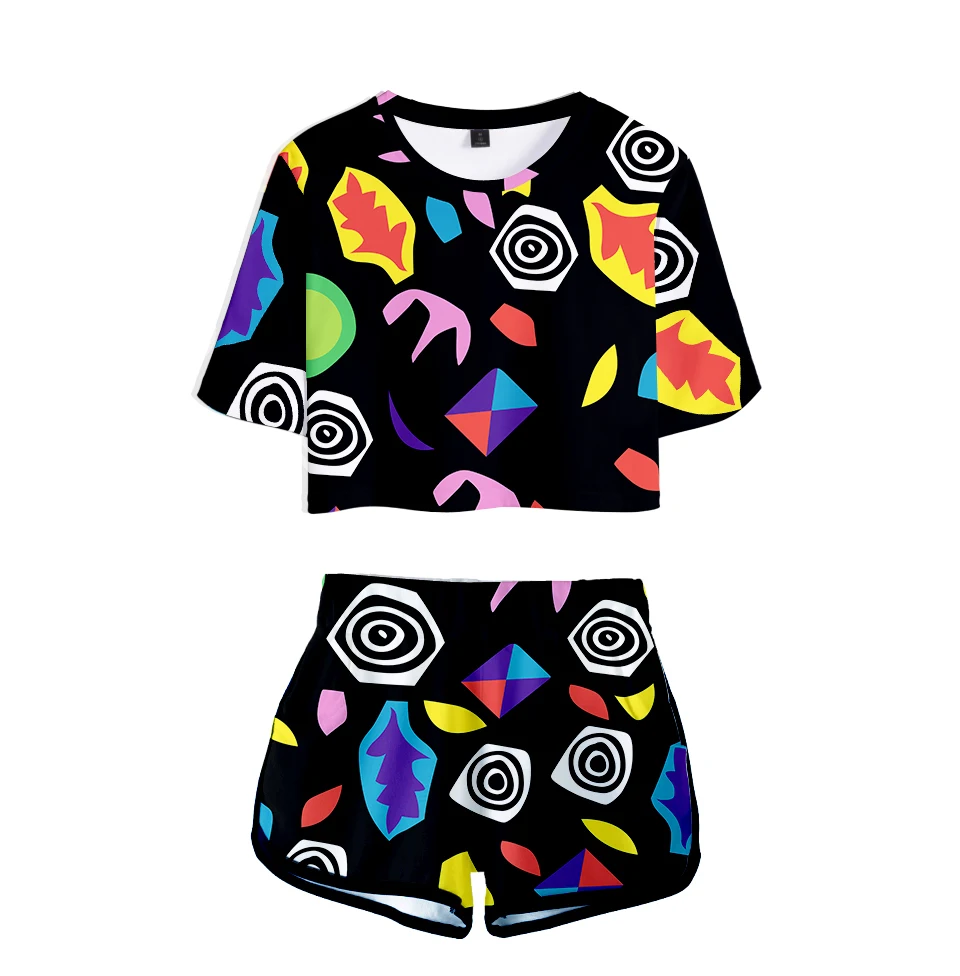 

Classic Novelty TV series Stranger Things Season 3 beautiful Two Piece Set Women Sexy Shorts+lovely T-shirt Sport Girl suits