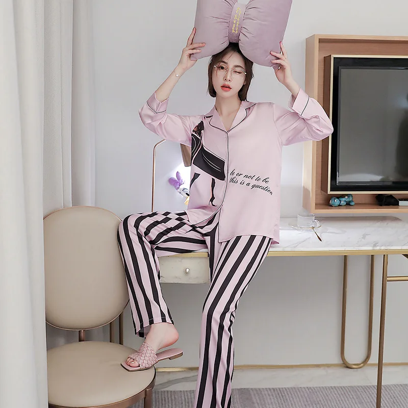 Вискозное волокно пижама из тонкой ткани для женщин летние INS чистый красный