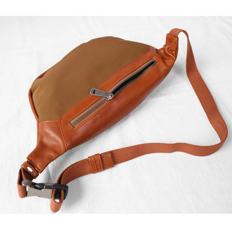 Кожаная нагрудная сумка AETOO в стиле ретро маленький мужской саквояж на плечо