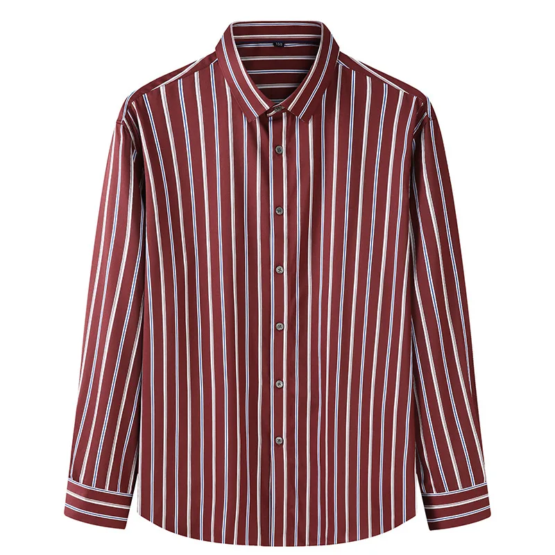 

Autumn 2020 new young men's fat plus size business leisure Long Sleeve Shirt