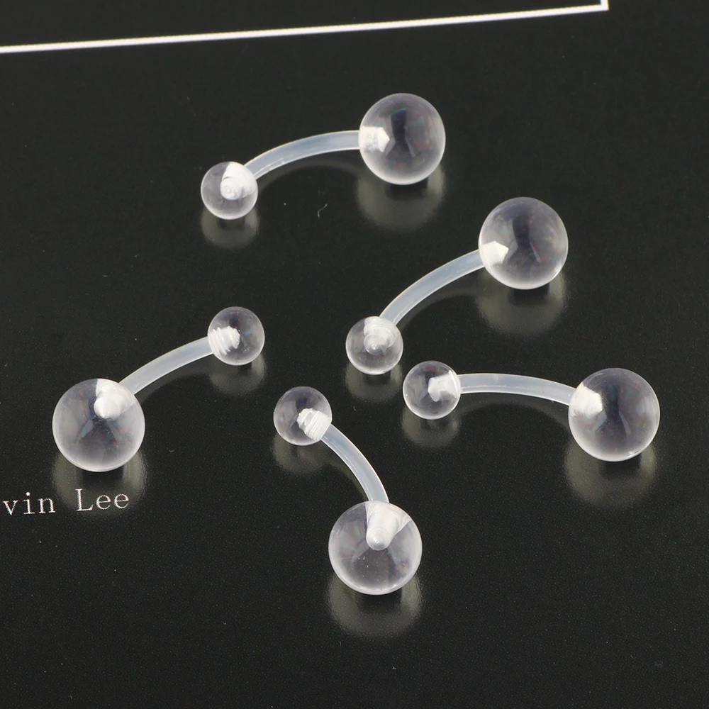 Wholesales Piercing Clear Soft Belly Button Rings Navel Piercing Body piercing 14G for Women Beach Summer Jewelry  Belly Bar