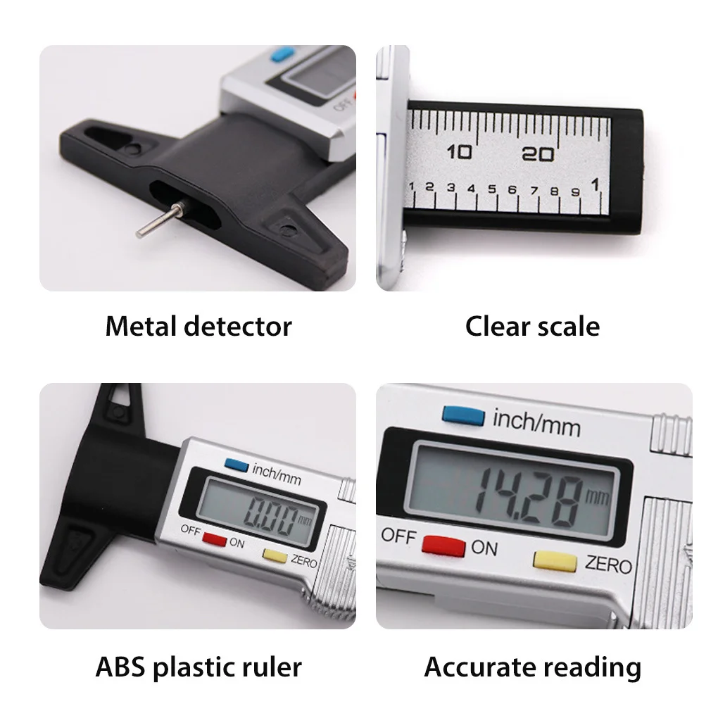 Толщиномер для автомобильных шин цифровой измеритель толщины безопасного