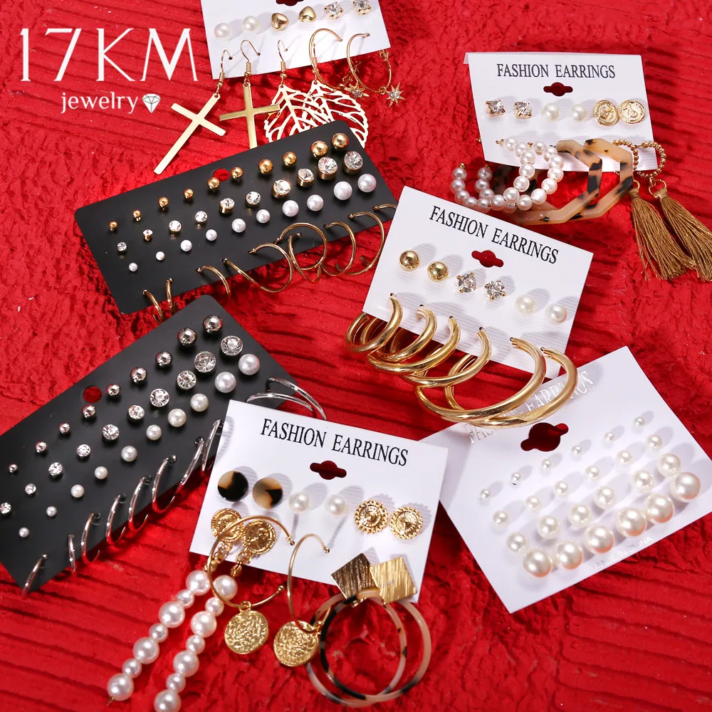 Женские серьги в стиле бохо с кристаллами и жемчугом винтажные геометрические