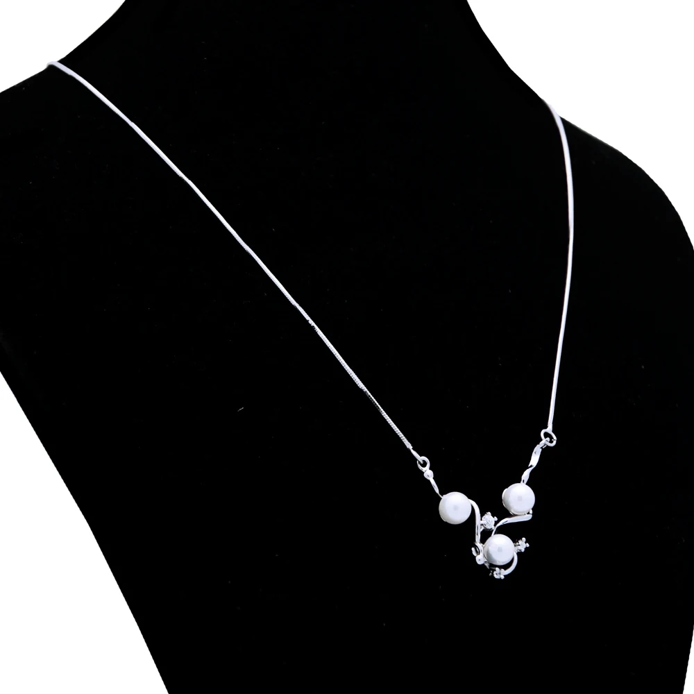 Женская подвеска с жемчугом серебряное ожерелье до ключицы праздничный