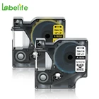 Labelife 2 шт комбинированный набор 18055 18056 12 мм * 1,5 м Совместимость для DYMO носорог PRO для промышленного принтера для этикеток, белыйжелтый