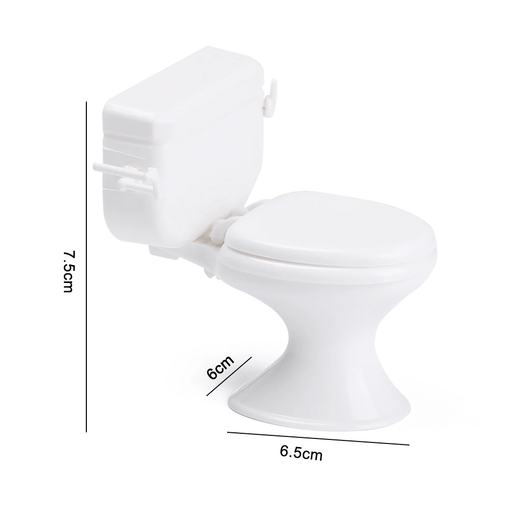 

White Mini House Decoration Toys Bathroom Ornament Miniature Toilet Doll Accessories Dollhouse Furniture Display Model