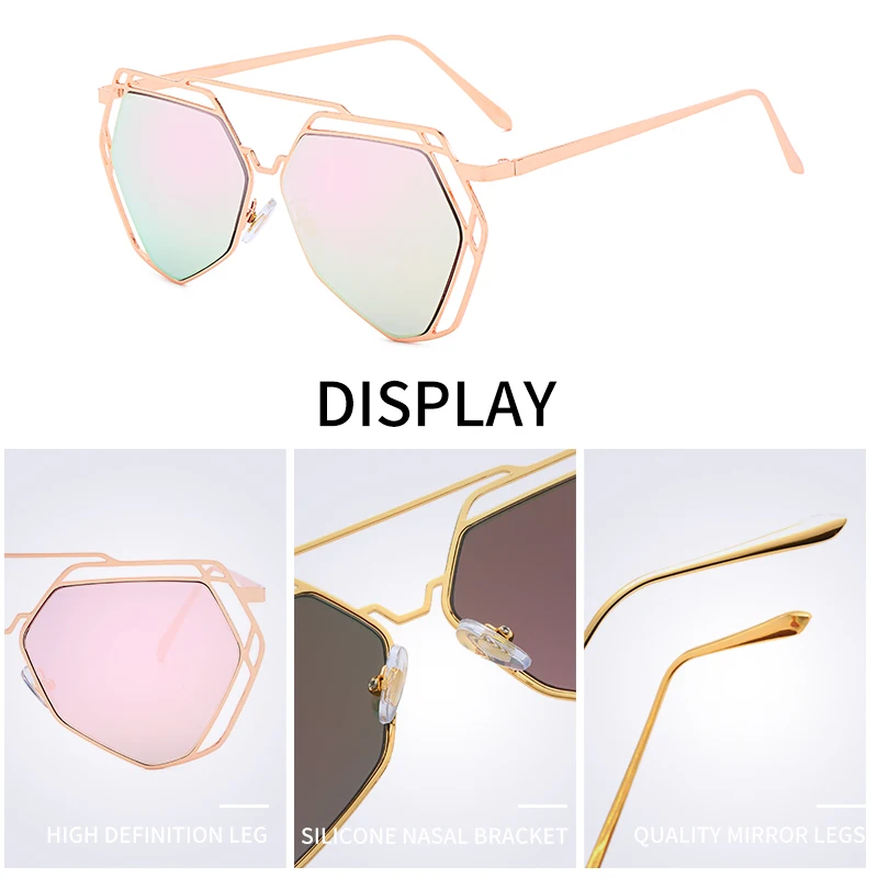 Metal Hexagon Sunglasses Fashion Style Eyewear Candy Colors Sun Glasses Driving Shopping Lunette De Soleil Retro Shades | Аксессуары для