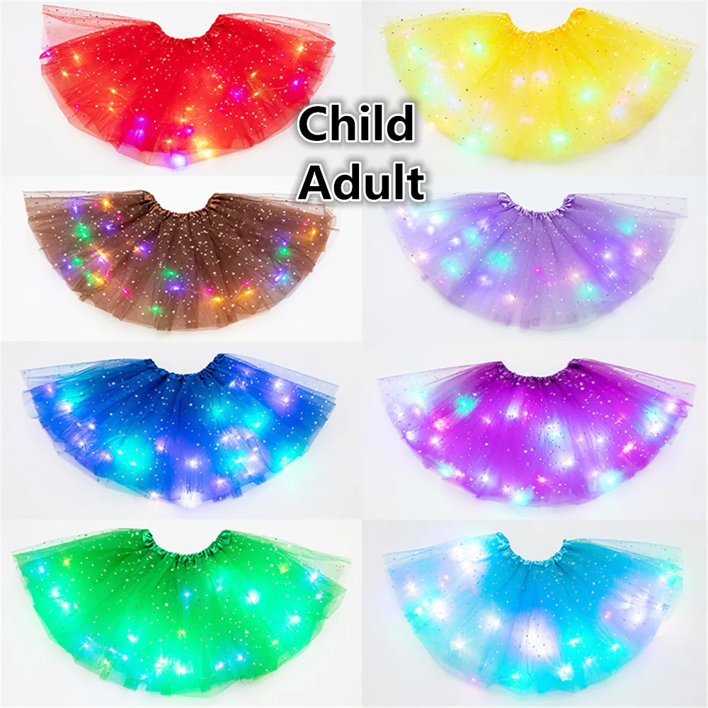 Юбка пачка для девочек светодиодный светильник балетная танцевальная детская