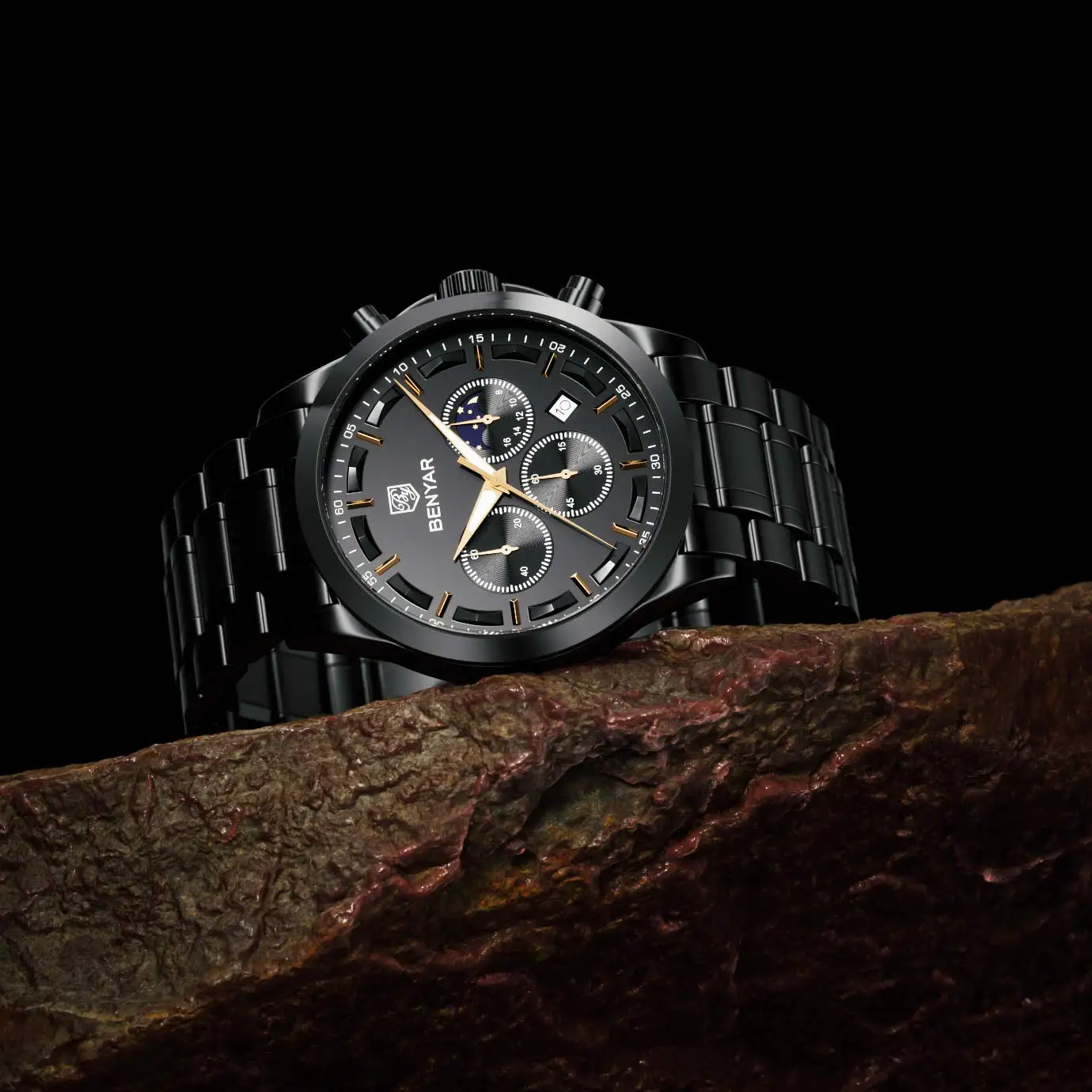Часы BENYAR Мужские кварцевые с хронографом стильные спортивные брендовые