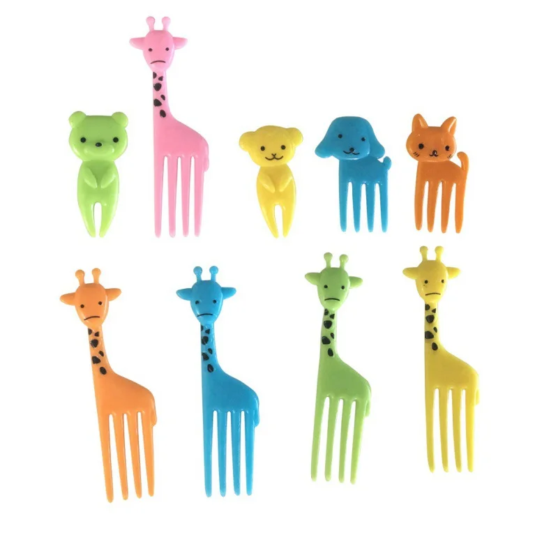 

Christmas Design Plastic Products Various Animal Fruit Fork Food Picking Salad Dessert Fruit Kitchen Gadgets.