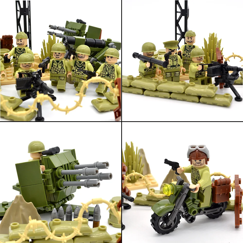 Новые блоки ww2, военные армейские, армейские наборы, фигурки, строительные блоки, игрушки для мальчиков, для детей, США, России Великобритании