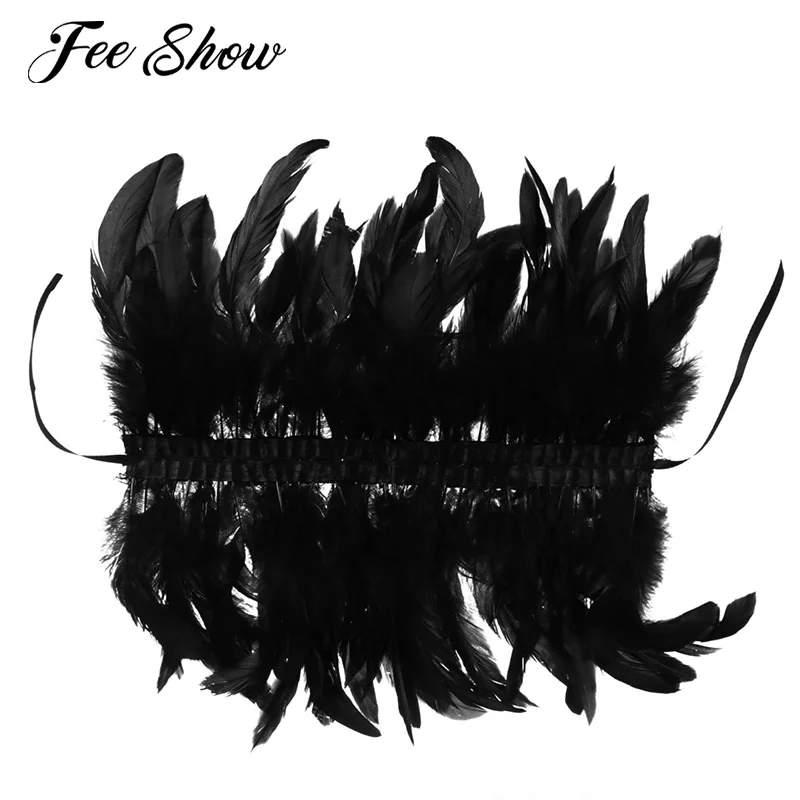 Викторианский готический воротник с натуральными перьями чокер шаль накидка на