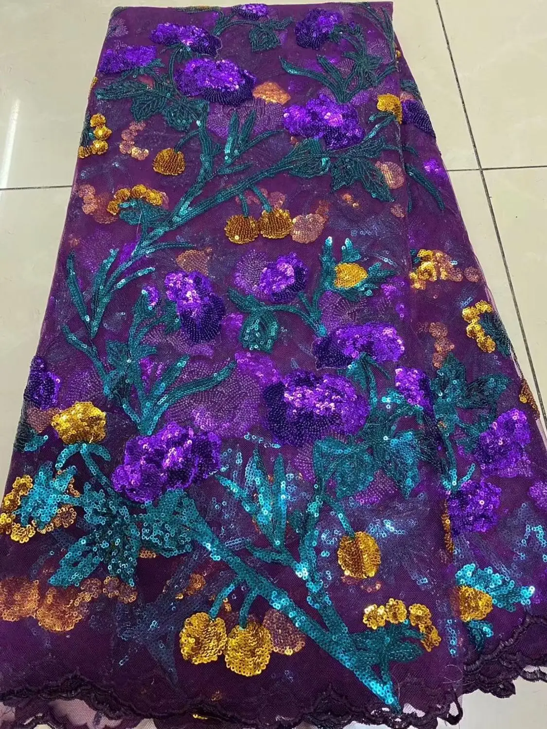 Фиолетовый цвет африканская кружевная ткань с блестками бархат 2020 зеленый