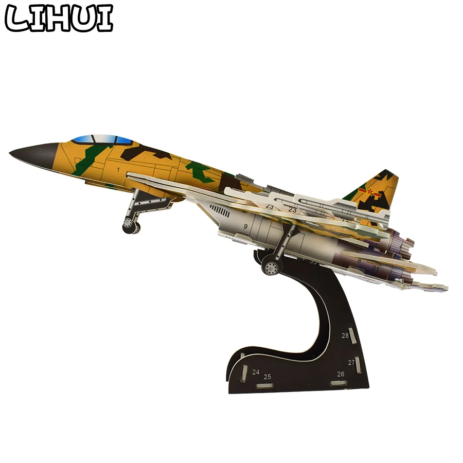 3D пазл сделай сам крутая модель истребителя сборка самолета бумажная
