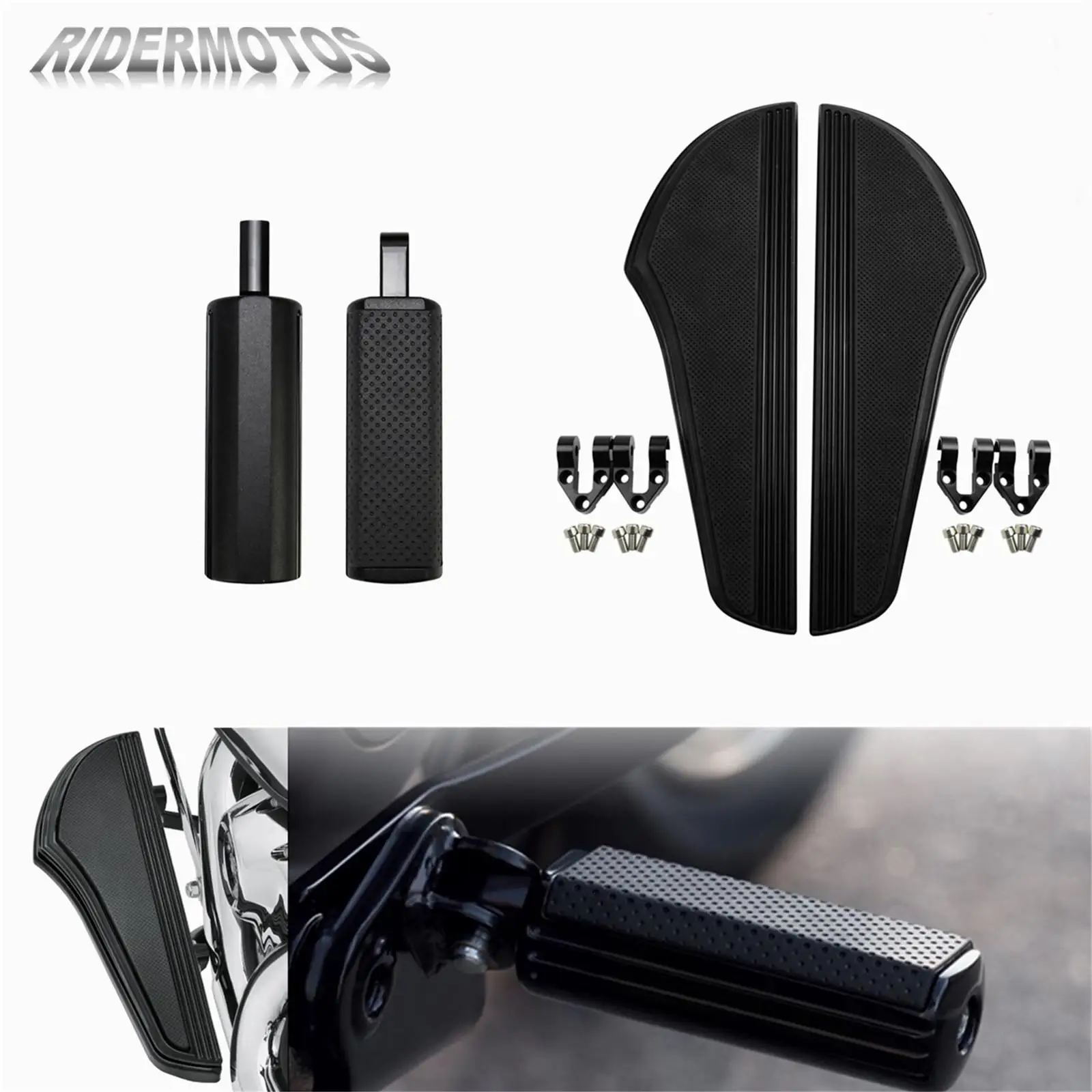 

Натяжные Передние Подножки для мотоциклетного водителя, комплект нескользящих педалей для Harley Dyna Fat Bob FXDF Touring