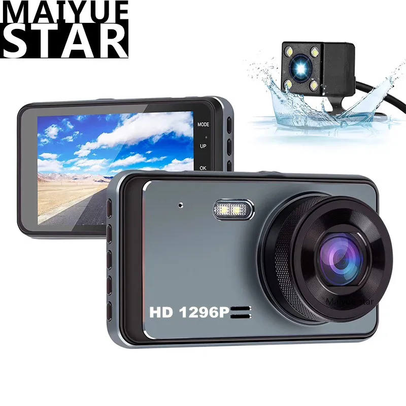 Видеорегистратор автомобильный Maiyue star 4 дюйма IPS Full HD 1296P ночное