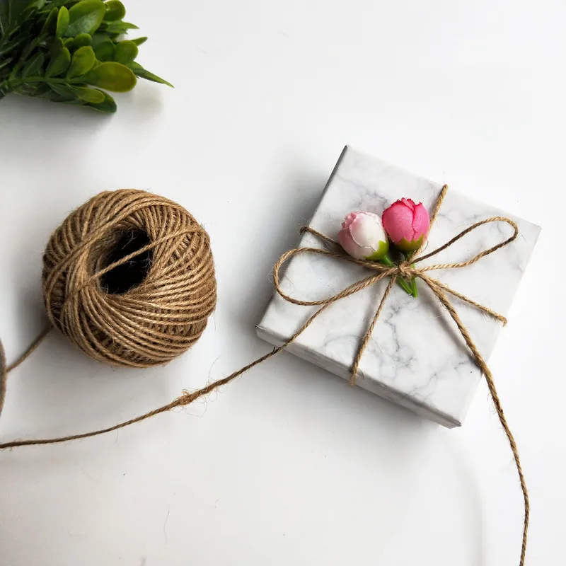 30 м натуральный Мешковина гессийский джутовый шнур шпагат пеньковая веревка