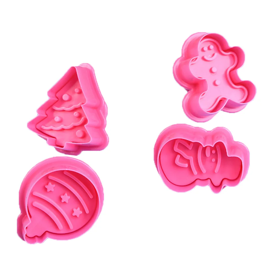 

4Pcs Sugar Biscuit Mold Plaque Cutter Cookies Frame DIY Cake Christmas Cookie Moulds Set Cake Cutters Baking Tools