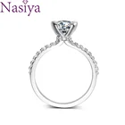 S925 серебряное кольцо из белого золота Круглый Муассанит Обручение кольца для Для Женщин Муассанит кольцо с бриллиантом Роскошные ювелирные изделия