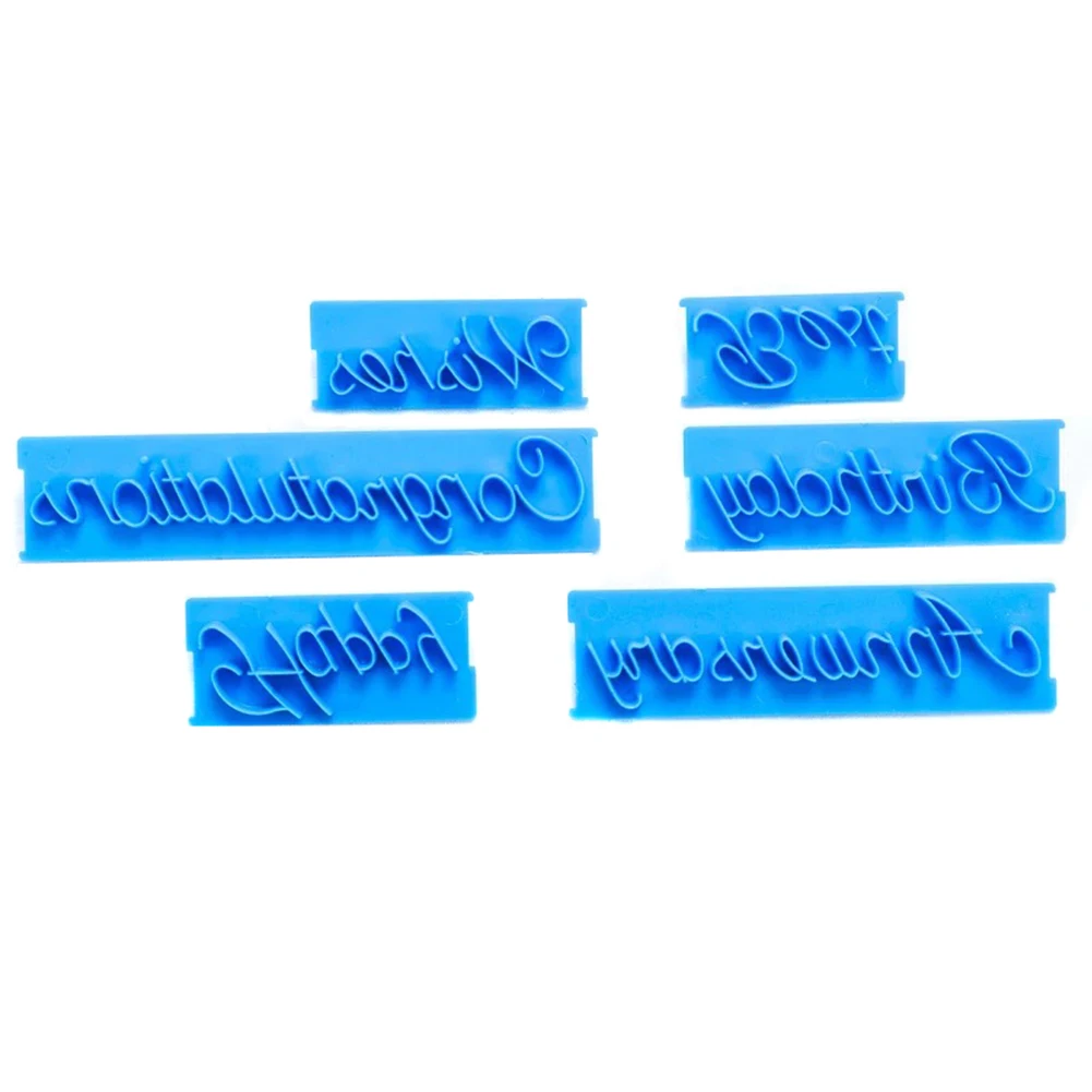 6 шт./компл. форма для тиснения торта помадки рукописного письма пластиковые